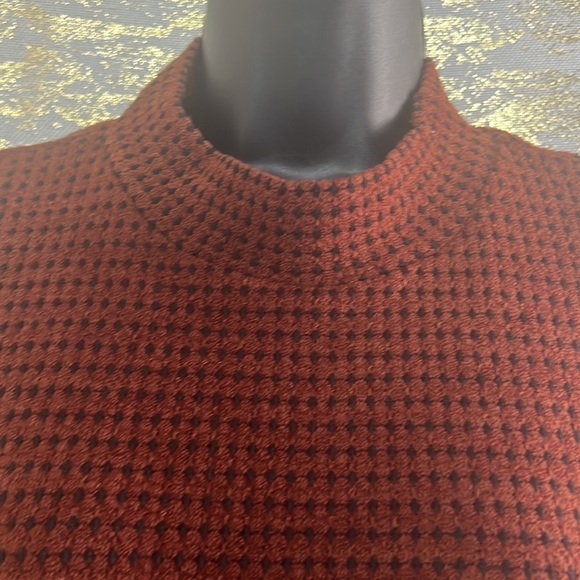 Lush Rust Mock Neck Balloon Sleeve Knit Sweater Size S - Picture 6 of 14
